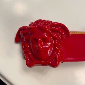 Red Medusa Plaque Men’s Versace Belt